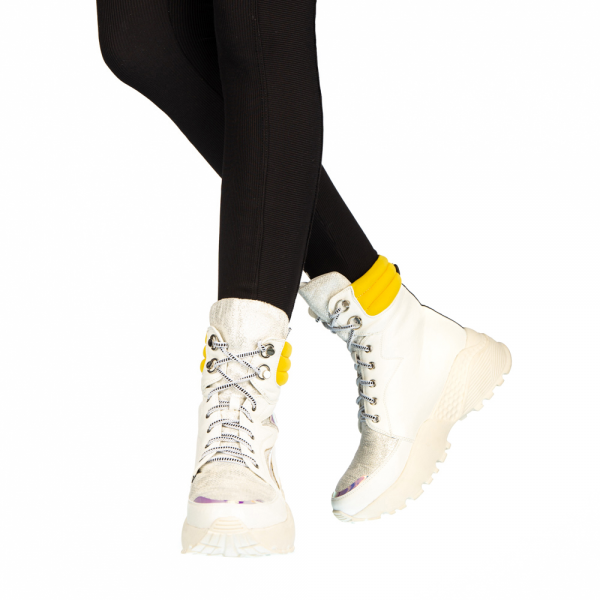 Reeva fehér női sportcipő, műbőrből készült, 3 - Kalapod.hu